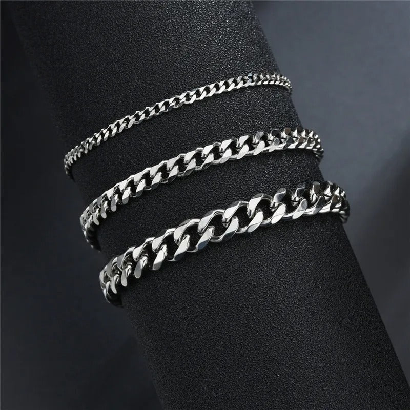 Fashion Stainless Steel Curb Cuban Chain Bracelet