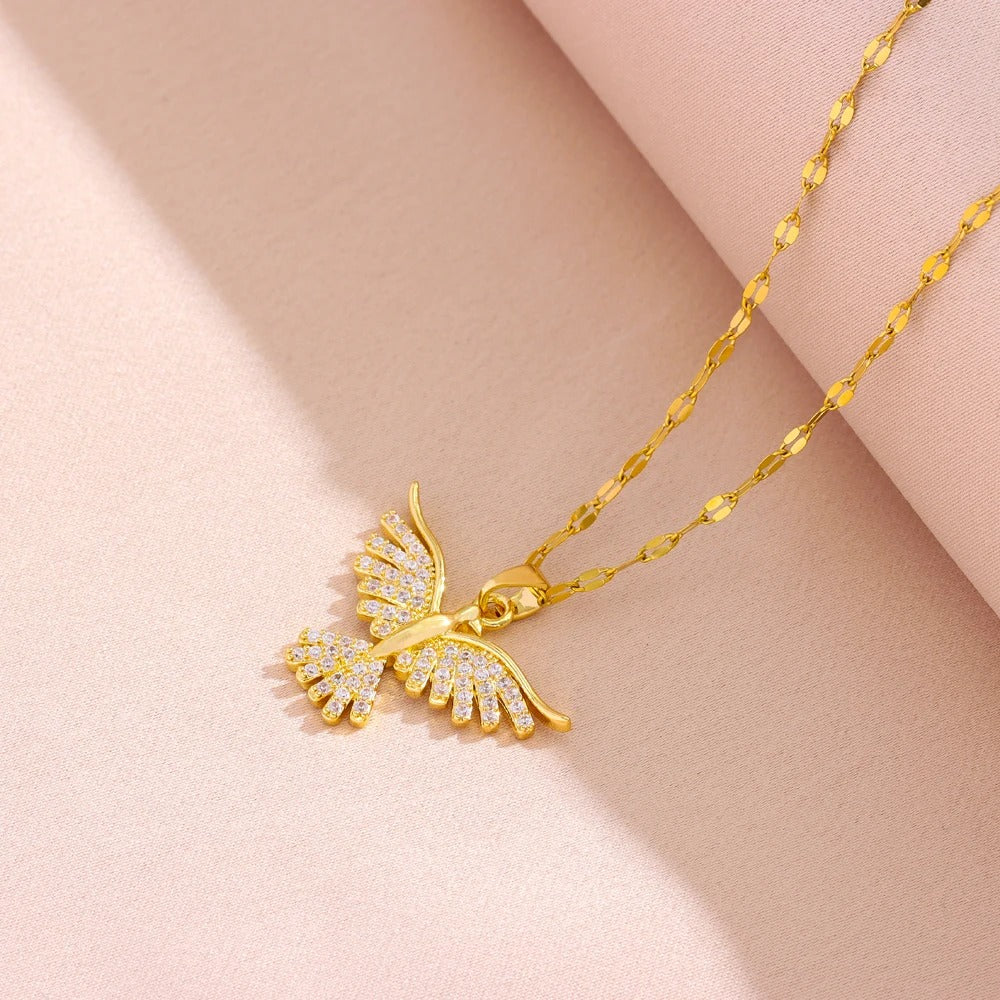 18K Gold Plated Vintage Phoenix Pendant Necklace