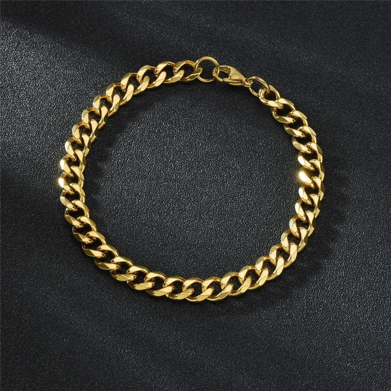 Fashion Stainless Steel Curb Cuban Chain Bracelet